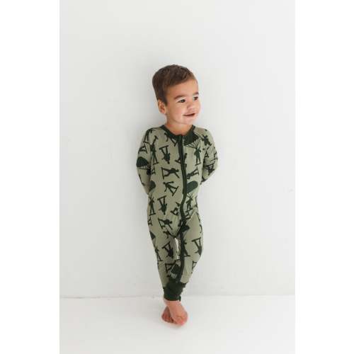 Army Men Zipper Romper