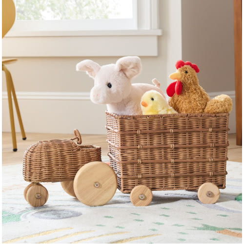West Elm Rattan Tractor Basket