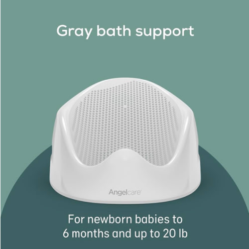 Angelcare Baby Bath Support (Gray) | Ideal for Babies Less Than 6 Months Old