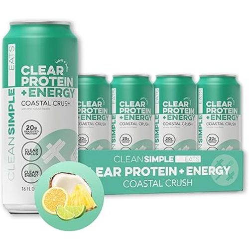 Clear Protein + Energy Coastal Crush 16 oz Can - 12 Pack