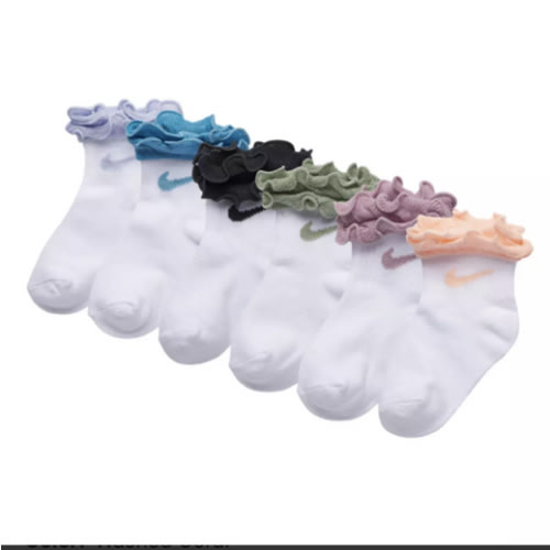 Toddler Girls' Nike Ruffle 6 Pack Ankle Socks