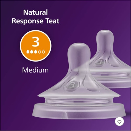 Philips Avent Natural Response Nipples - Medium Flow - Flow 3 - 2pk