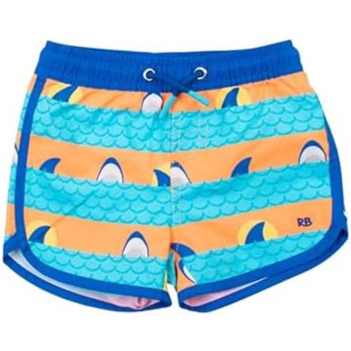 RUGGEDBUTTS Boys UPF50+ Sun Protection Dolphin Hem Swim Trunks