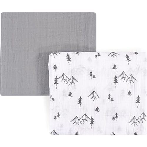 Yoga Sprout Muslin Swaddle Blankets, 2 Pack, Mountain