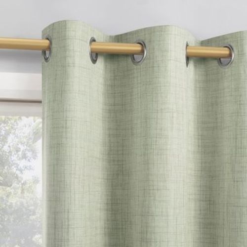 40"x84" Sun Zero Arlander Crosshatch Thermal Blackout Grommet Curtain Panel Sage Green: Energy Efficient, Noise Reduction