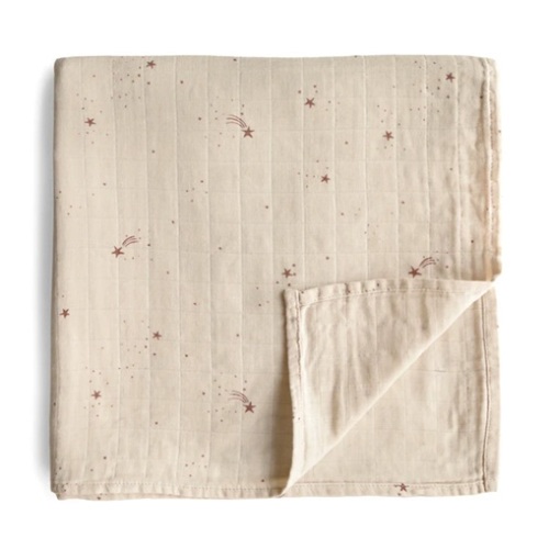 Organic Cotton Muslin Swaddle Blanket - Falling Stars