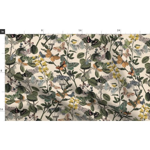 Cottagecore Baby Swaddle Wrap and Hat or Headband in Beautiful Vintage Floral Botanicals and Butterflies Pollinators Garden Soft Girly Items