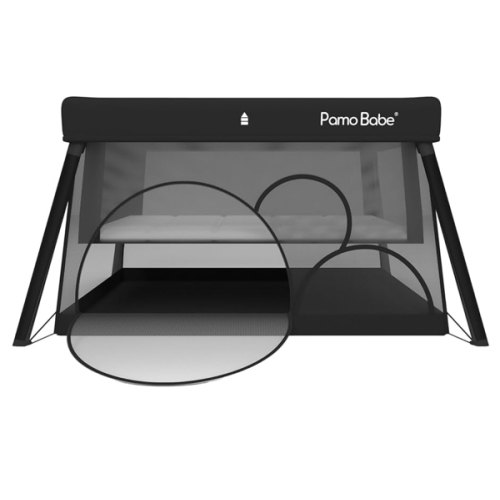 Pamo Babe Travel Crib Lightweight Playpen Baby Playard with Bassinet Portable Mini Playard