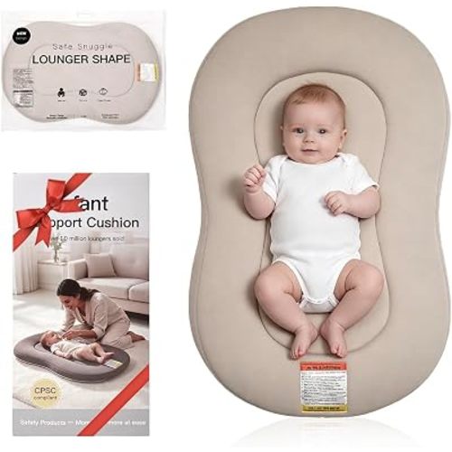 Baby Lounger Curve for Newborn 0-12 Months, Infant Snuggle Lounger Support