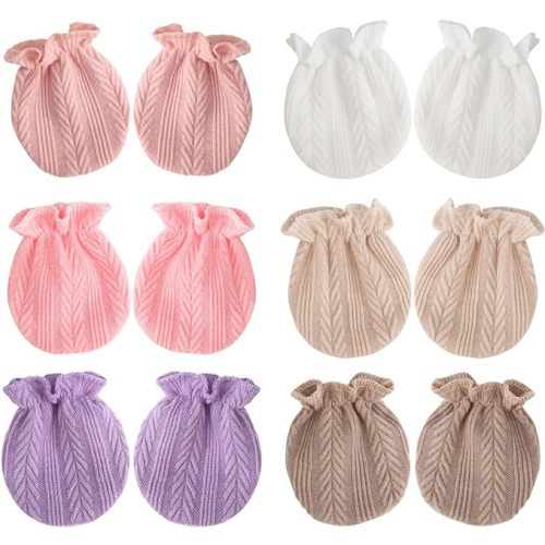 BQUBO Newborn Infant Toddler Mittens No Scratch Elastic Wrist Gloves Hypoallergenic for 0-6 Months Baby Boys Girls