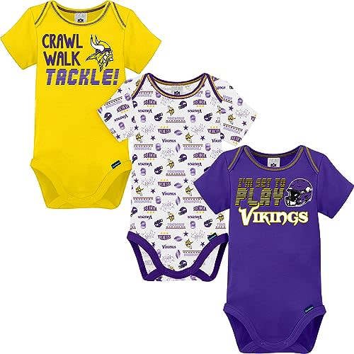 Gerber NFL Unisex Baby Nfl Team 3 Pack Short Sleeve Onesie Bodysuit