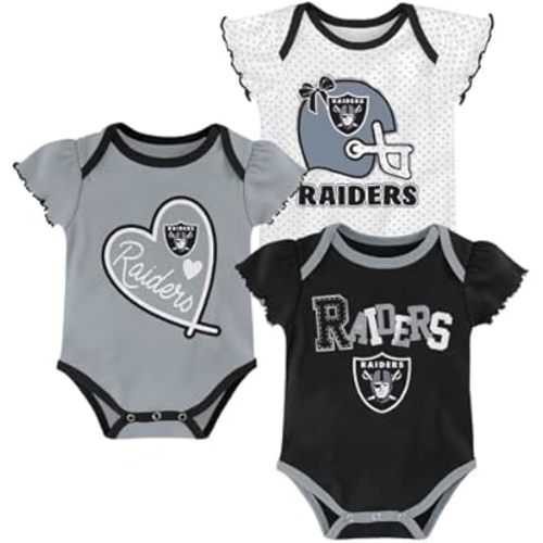 Outerstuff NFL Teams Newborn Baby and Infant Short Sleeve Bodysuit 3-Pack (0-18M)