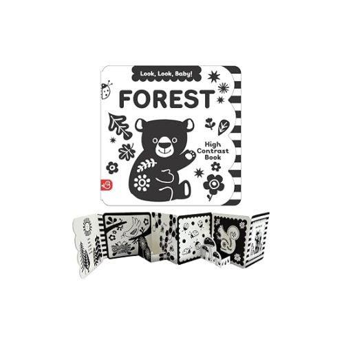 Look, Look, Baby! Forest: Black and White High Contrast Tummy Time Book for Newborns