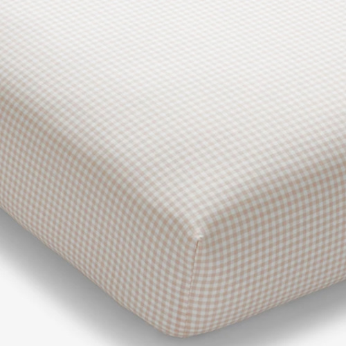 Ditsy Gingham Classic Cool Organic Cotton Percale Fitted Crib Sheet