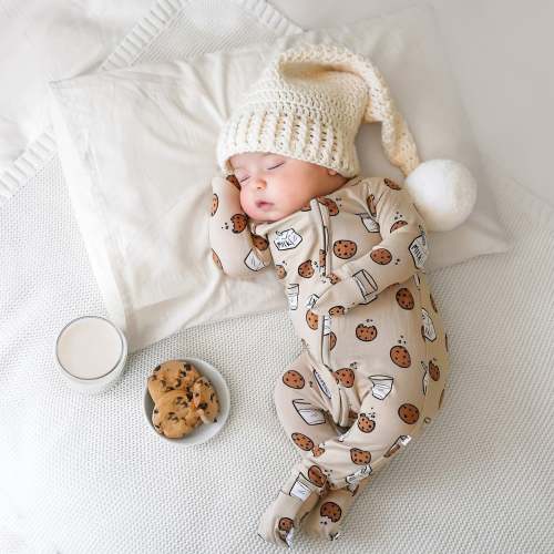 Cookies and Milk Zip Romper