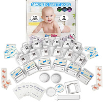 Eco Baby Magnetic Cabinet Locks for Babies - Magnetic Baby Proofing Cabinet Locks, Child Locks for Cabinets Drawers Doors for Back to School - Easy Installation No Tools Required (12 Pack and 2 Keys)