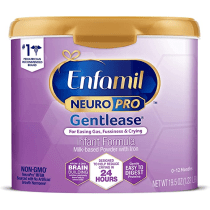 Enfamil NeuroPro Gentlease Baby Formula, Brain Building DHA, HuMO6 Immune Blend, Designed to Reduce Fussiness, Crying, Gas & Spit-up in 24 Hrs, has Prebiotics to Promote Softer Stools, Reusable Tub, 19.5 Oz