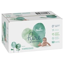Pampers Diapers Newborn/Size 1 (8-14 lb), Pure Protection Disposable Baby Diapers, Hypoallergenic and Unscented Protection, Super Pack (Old Version), Size 1, 74 Count