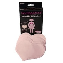 Bamboobies Nursing Pads, Reusable and Washable for Daily Use, Leak-Proof Pads for Breastfeeding, 4 Pads