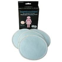 Bamboobies Overnight Nursing Pads, Ultra-Soft Velour, Reusable and Washable for Nightly Use, Leak-Proof Pads for Breastfeeding, 4 Pads