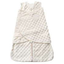 HALO Sleepsack Swaddle, 3-Way Adjustable Swaddle Blanket, TOG 3.0, Velboa Plush Dots, Cream, Newborn, 0-3 Months