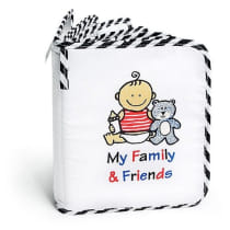 Baby's First Photo Album - My First Family Photo Album for Baby - Soft Fabric, Baby Safe, Easy to Clean, Holds 17 Photos, Personalize with Your Favorite Pictures, No Hard Edges - Genius Baby Toys