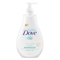 Baby Dove Sensitive Skin Care Baby Wash For Bath Time, Moisture Fragrance Free and Hypoallergenic, Washes Away Bacteria 20 oz