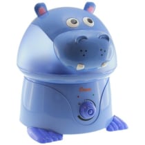 Crane Animal Humidifier for Kids Bedroom, 1 Gal. Cool Mist Humidifier with Adjustable Settings, Optional Filter, Auto Shut-Off, Hippo