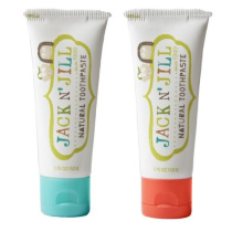 Jack N' Jill Natural Toddler Toothpaste - Fluoride Free Training Toothpaste for Toddlers 1-3, 40% Xylitol, BPA Free - Strawberry & Blueberry, 1.76 oz (Pack of 2)
