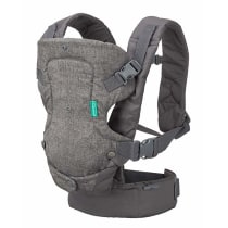Infantino Flip 4-in-1 Convertible Baby Carrier, Adjustable, Ergonomic Babywearing, Registry Essential, Baby Carrier for Newborn to Toddler, Gray