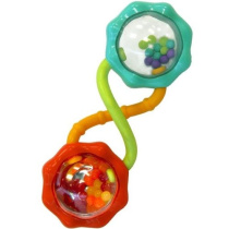 Bright Starts Rattle & Shake Barbell Toy, Ages 3 Months and Up Green