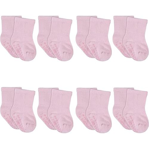 Gerber Baby 8-Pack Wiggle-Proof Jersey Crew Socks