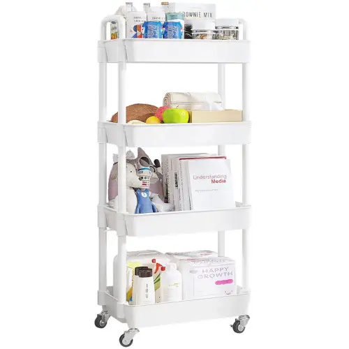 UDEAR 4-Tier Rolling Utility Cart,Multifunctional Storage Shelves - TikTok Shop
