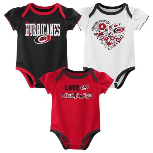 NHL Carolina Hurricanes Baby Girls' 3pk Bodysuit - 3-6M