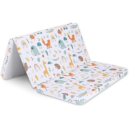 Foldable Pack & Play Baby Mattress - 38"x26"x1.5" - Waterproof Travel Mattress for Pack and Play - Tri-Fold Mattress - Baby Bedroom Accessories - Unique Baby Gifts - Baby Stuff