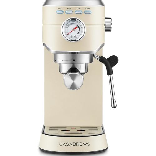 CASABREWS CM5418 Espresso Machine 20 Bar, Espresso Maker with Milk Frother Steam Wand, Stainless Steel Espresso Coffee Machine with 34oz Removable Water Tank, Creamy