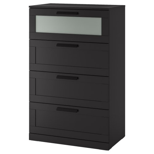 BRIMNES 4-drawer chest - black 30 3/4x48 7/8 "