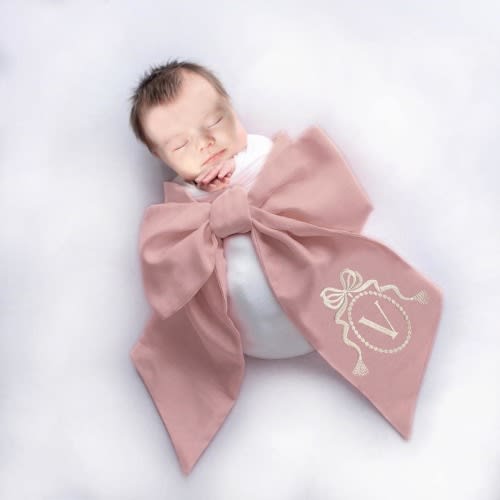 Custom Monogrammed Baby Bow Sashes – Personalized Newborn Hospital & Baby Shower Accessory