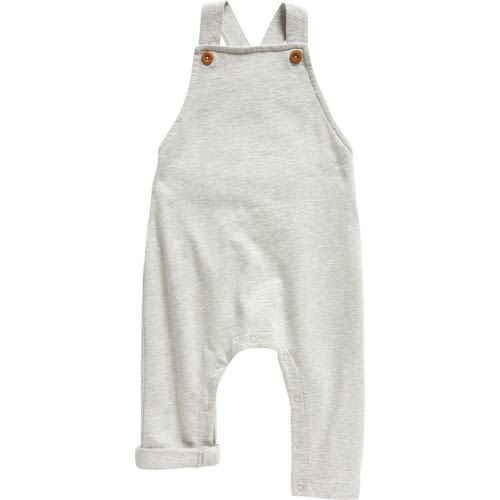 Baby Organic Cotton Overalls, Newborn, Grey Light Heather