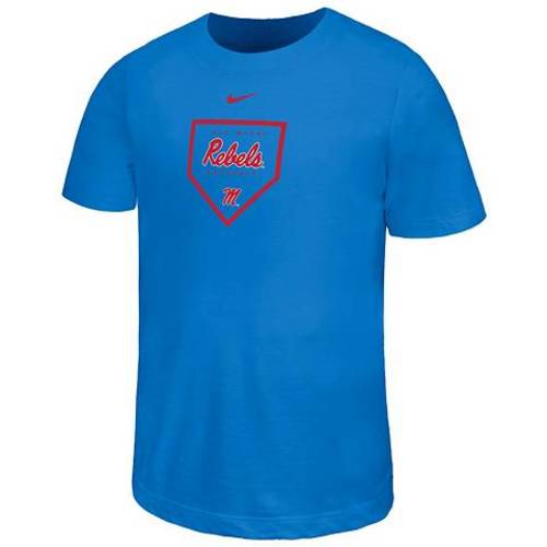 Nike Youth Ole Miss Rebels Light Blue Legend Baseball Plate T-Shirt | Size: L