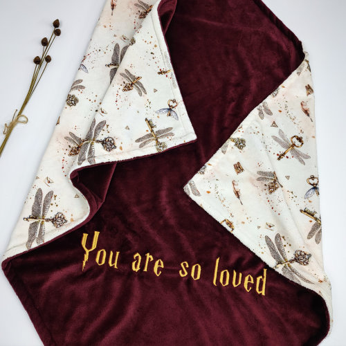 you are so loved, magic keys baby blanket, personalized baby blanket, baby wizard blanket, newborn gift, keys with wings, school of magic