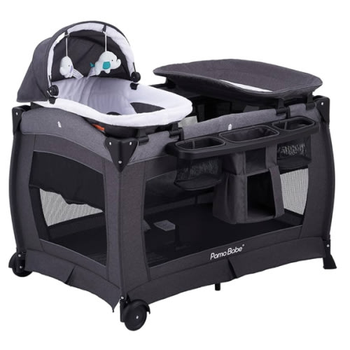 Pamo Babe Portable Playpen Foldable Playard for Baby and Toddler Mattress, Changing Table for Newborn Portable Playard