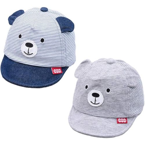 Baby Caps Summer Girl Boys Sun Hat with Ear Spring Summer Newborn Baseball Cap Striped Sunhat