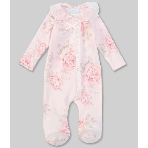 Edgehill Collection Baby Girls Preemie-9 Months Long-Sleeve Vintage Floral Footie Coverall