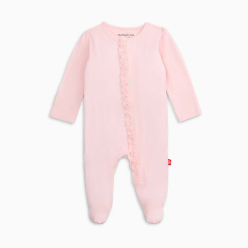 Modal Magnetic Ruffle Footie - Pink Dogwood