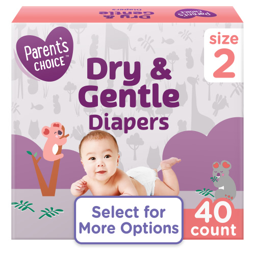 Parent's Choice Dry & Gentle Diapers Size 2, 40 Count (Select for More Options)