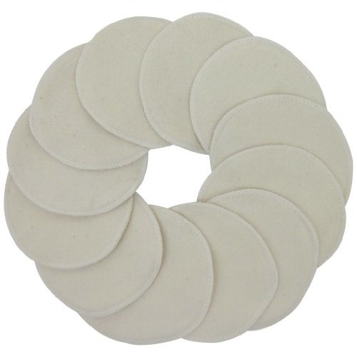 TL Care Nursing Pads Made with Organic Cotton - Soft, Breathable, Absorbent & Washable, Natural Color, 12 Count