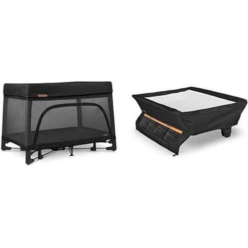 UPPAbaby Remi Playard/Deluxe 3-in-1 Portable Playard, Bedside Bassinet + Travel Crib/Mesh Bassinet & Changing Station for REMI - Jake (Charcoal)