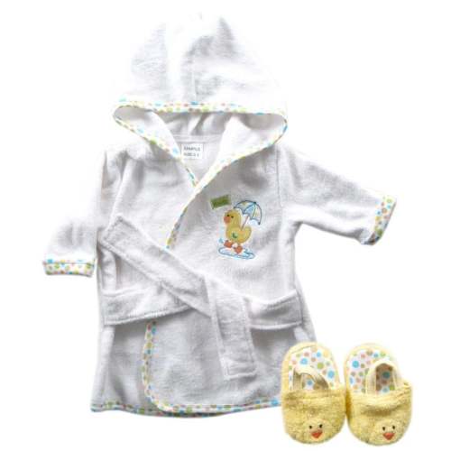 Luvable Friends Unisex Baby Cotton Terry Bathrobe, Yellow - One Size