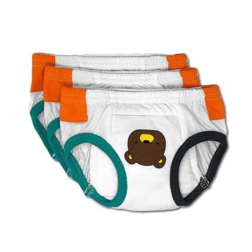 Tiny Trainers ROOMIER Small Cotton Training Pants, for Babies & Toddlers, Elimination Communication or Potty Training - 3pack